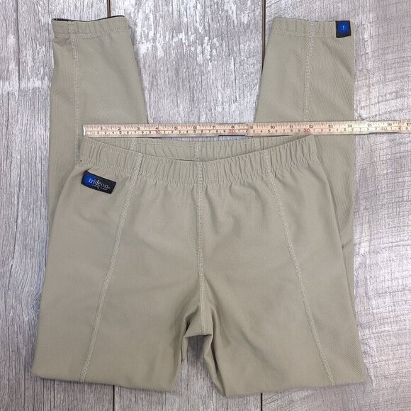 Irideon Youth Girls Beige Riding Knee Leggings Size XL Skinny Suede Patches - Picture 5 of 10